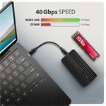 AXAGON EEM2-40G, externý box USB-C 40 Gb/s pre M.2 NVMe SSD, zosilnený hliník