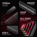 AXAGON EEM2-GAM, USB-C 10Gb/s - NVMe a SATA SSD GAME M.2 box, bez skrutiek
