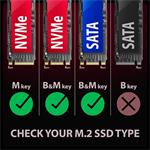 AXAGON EEM2-GAM, USB-C 10Gb/s - NVMe a SATA SSD GAME M.2 box, bez skrutiek