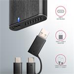 AXAGON EEM2-SB2, USB-C 3.2 Gen 2 - M.2 NVMe a SATA SSD RAW box, čierna