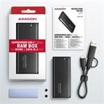 AXAGON EEM2-SB2, USB-C 3.2 Gen 2 - M.2 NVMe a SATA SSD RAW box, čierna