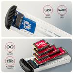 AXAGON EEM2-SC, externý box USB-C 10 Gb/s pre M.2 NVMe SSD, bez skrutiek, rebrovaný hliník