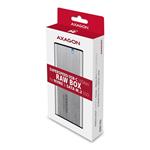 AXAGON EEM2-SG2, USB-C 3.2 Gen 2 - M.2 NVMe a SATA SSD kovový RAW box, bez skrutiek, strieborný
