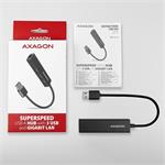 AXAGON HMA-GL3A, USB 3.2 Gén 1 húb, porty 3x USB-A + Gigabit Ethernet