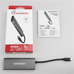 AXAGON HMC-5G2, rozbočovač USB 10 Gb/s, 2x USB-A, 2x USB-C, HDMI 4k/60, PD 100W, kábel USB-C 13 cm