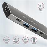 AXAGON HMC-5G2, rozbočovač USB 10 Gb/s, 2x USB-A, 2x USB-C, HDMI 4k/60, PD 100W, kábel USB-C 13 cm