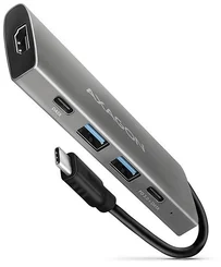 AXAGON HMC-5G2, USB 3.2 Gen 2 10 Gb/s hub, porty 2x USB-A, 2x USB-C, HDMI, PD 60W, kabel USB-C 13cm