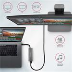 AXAGON HMC-5G21, rozbočovač USB 10 Gb/s, 2x USB-A, 2x USB-C, HDMI 4k/30, PD 60W, kábel USB-C 13 cm