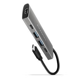 AXAGON HMC-5G21, rozbočovač USB 10 Gb/s, 2x USB-A, 2x USB-C, HDMI 4k/30, PD 60W, kábel USB-C 13 cm