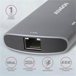 AXAGON HMC-6M2, USB 3.2 Gen 1 hub, porty 2x USB-A, HDMI, M.2