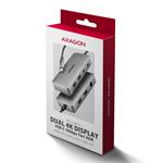 AXAGON HMC-CUB83X2, rozbočovač USB 10Gb/s, 2x USB-A, USB-C, HDMI a DP 4k/144Hz, RJ-45 GLAN, PD 100W, kábel USB-C 15cm
