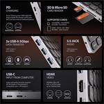 AXAGON HMC-KB-CS, rozbočovač USB 5Gb/s s CZ/SK klávesnicou, HDMI 4K/60Hz, 3x USB-A, SD/mSD, audio, PD 100W