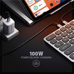 AXAGON HMC-KB-US, rozbočovač USB 5 Gb/s s americkou klávesnicou, HDMI 4K/60Hz, 3x USB-A, SD/mSD, audio, PD 100W
