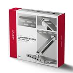 AXAGON HMC-STND, stojan pre 10"-17" notebooky, rozbočovač USB 5Gbps, 3x USB-A, HDMI 4k/60Hz, RJ-45, PD 100W, kábel USB-C 60cm