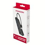 AXAGON HUE-C1A, 4x USB 5Gbps TRAVEL hub, napájací konektor USB-C, kábel USB-A 19 cm