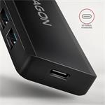 AXAGON HUE-C1C, 4x USB 5Gbps TRAVEL hub, napájací konektor USB-C, kábel USB-C 19 cm