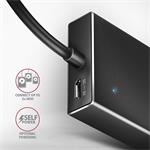 AXAGON HUE-F7A, 7x USB 3.2 Gen 1 ALU FLAT CHARGING hub, napájací konektor micro USB, 1m kábel USB-A