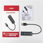 AXAGON HUE-M1A, 4x USB 3.2 Gen 1 MINI hub, kovový