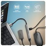AXAGON HUE-STA, 4x USB ALU STRIP hub, 1x USB-A 5Gbps, 2x USB-A & 1x USB-C 480Mbps, kabel USB-A 12cm