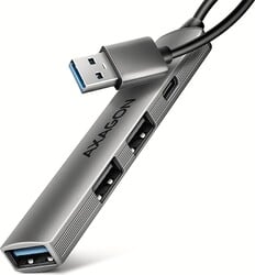 AXAGON HUE-STA, 4x USB ALU STRIP hub, 1x USB-A 5Gbps, 2x USB-A a 1x USB-C 480Mbps, kábel USB-A 12cm