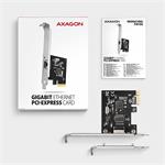 AXAGON PCEE-GRL, sieťová karta PCIe - 1x Gigabit Ethernet port (RJ-45), Realtek 8111L, vrátane. LP