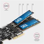 AXAGON PCES-SA4M2 PCIe řadič 2x SATA 6G + 2x SATA M.2