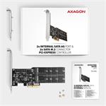 AXAGON PCES-SA4M2 PCIe řadič 2x SATA 6G + 2x SATA M.2