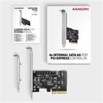 AXAGON PCES-SA4X4, radič PCIe - 4x interný port SATA 6G, ASM1164, SP a LP
