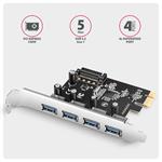 AXAGON PCEU-430RS, PCIe řadič 4× ext. USB-A 5 Gbps port