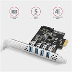 AXAGON PCEU-43RS, radič PCIe, 4x port USB 3.2 Gen 1, 5 Gb/s