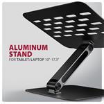 AXAGON STND-LQB, hliníkový HQ stojan pro notebooky 10"-17.3", černý