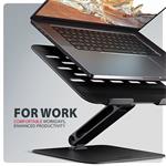 AXAGON STND-LQB, hliníkový HQ stojan pro notebooky 10"-17.3", černý