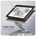 AXAGON STND-LR, hliníkový stojan pre notebooky 10"-17,3" s nastaviteľnou výškou, uhlom a rotáciou o 360°, sivý