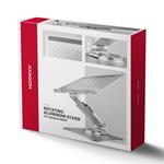 AXAGON STND-LR, hliníkový stojan pre notebooky 10"-17,3" s nastaviteľnou výškou, uhlom a rotáciou o 360°, sivý