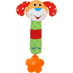 Baby Mix Dětská pískací plyšová hračka s chrastítkem pejsek