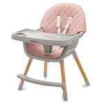 Baby Mix Jedálenská stolička Freja drevená prašná ružová