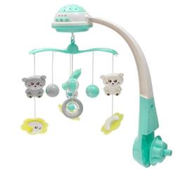 Baby Mix Kolotoč nad postýlku se světelným projektorem mátový