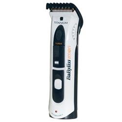 BABYLISS zastřihovač vlasů E702YTE bílá/černá, Titanový povrch čepele s autolubrikací, 39mm, Opti cut