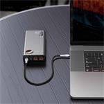 Baseus Adaman Kovová power banka s digitálnym displejom QC PD 20000mAh 65W, čierna USB-A/USB-C kábel 30cm, čierna