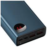 Baseus Adaman Kovová power banka s digitálnym displejom QC PD 20000mAh 65W, modrý kábel USB-A/USB-C 30cm, čierna