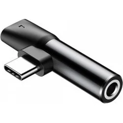 Baseus audio rozbočovač L41 s koncovkami USB-C samec / USB-C samice /3,5mm Jack samice, černá