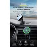 Baseus Big Energy držák s bezdrátovým nabíjením 15W černá (kompatibilní s Apple iPhone 12 Series)