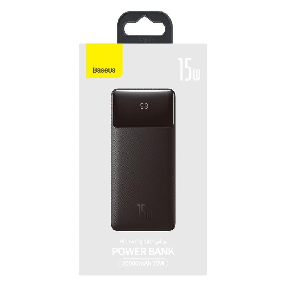 Baseus Bipow powerbank s digitálnym displejom 20000mAh 15W čierna