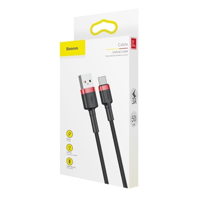 Baseus Cafule kabel USB-C 2A 2m (červeno-černý)