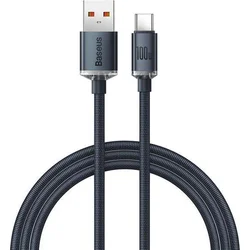Baseus Crystal Shine Series USB-A/USB-C 100W nabíjací/dátový kábel 1,2 m, čierny