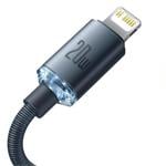 Baseus Crystal Shine Series USB-C/Lightning 20W 2m nabíjací/dátový kábel, čierny