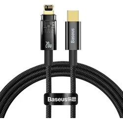 Baseus Explorer Series datový kabel USB-C/Lightning s inteligentním vypnutím 20 W 1m černá