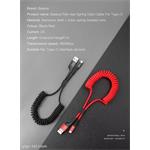 Baseus Fish Eye pružinový nabíjací/dátový kábel USB na USB-C 2A 1 m, čierny