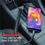 Baseus Fish Eye pružinový nabíjecí / datový kabel USB na USB-C 2A 1m, černá