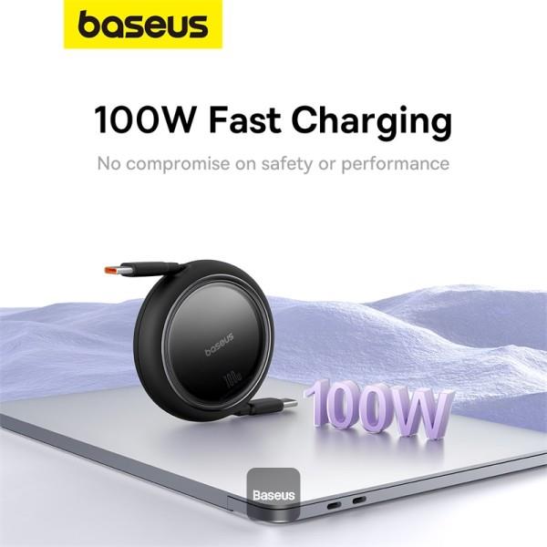 Baseus Free2Draw USB-C/USB-C 1m 100W čierny kábel